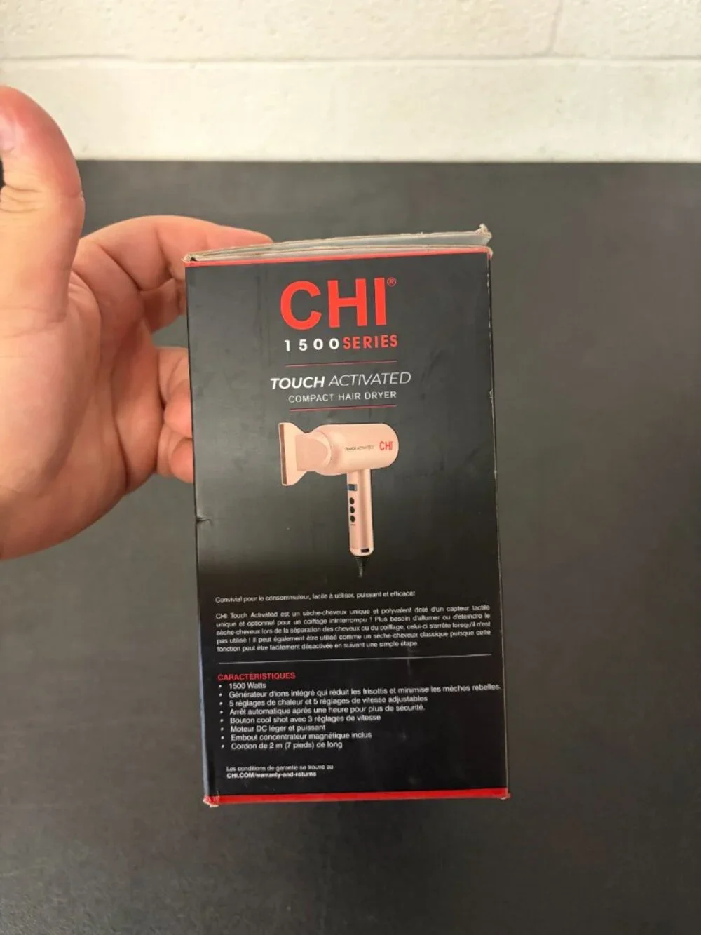 CHI Touch Activated Hair Dryer - Pink - 1500 Watt: Hair Drying, All Hair Types,